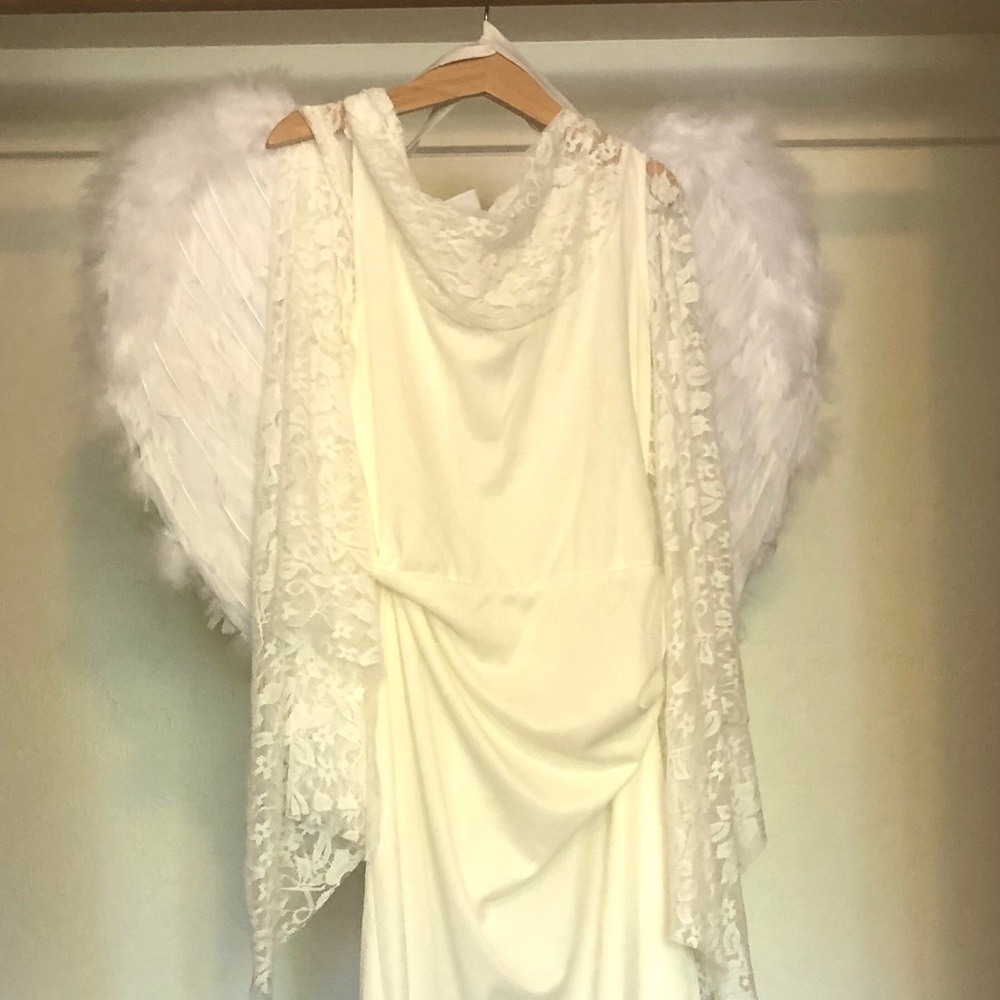 Spirit Girls Angel Costume with Wings size L 12/14